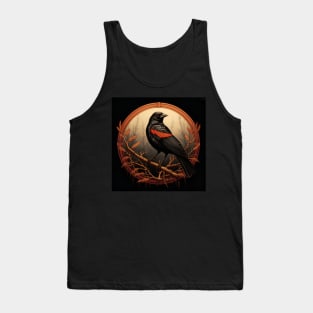 Red winged blackbird on branch graphic Tank Top